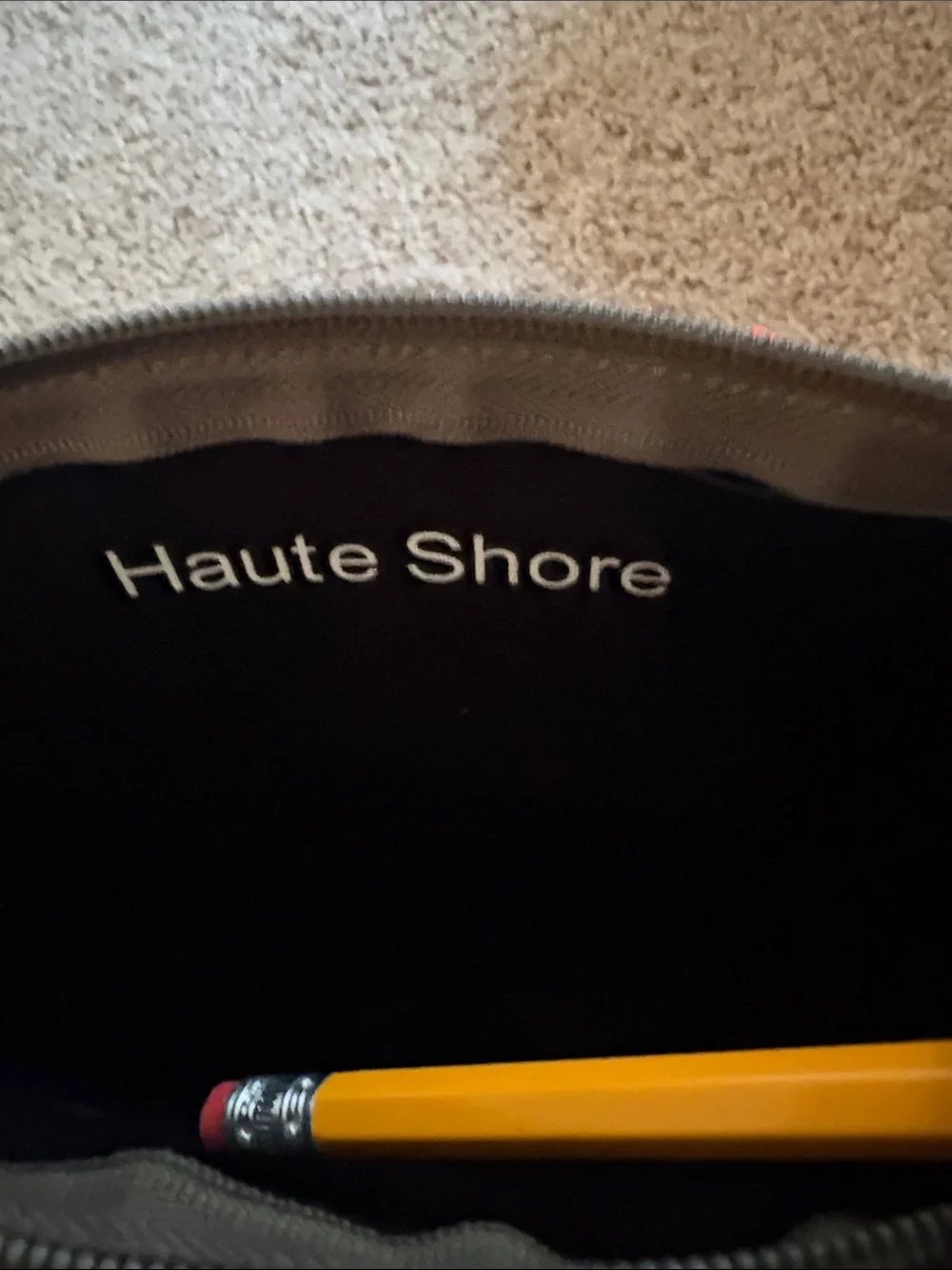 Haute Shore Camo Wristlet Pouch with Pink & Red Contrasting Stripe